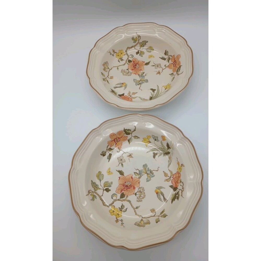MIKASA HERITAGE OLDE TAPESTRY Rimmed SOUP Pasta BOWL 8.5" Set of 2 bowls